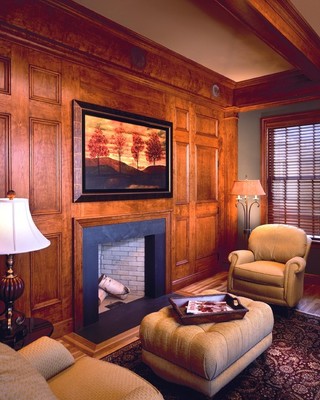 美式风格客厅三层平顶别墅舒适原木色家居效果图