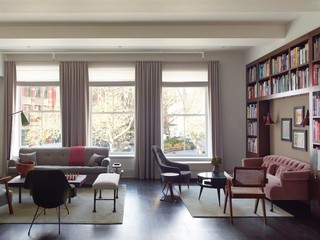 简约中式风格单身公寓唯美冷色调设计图