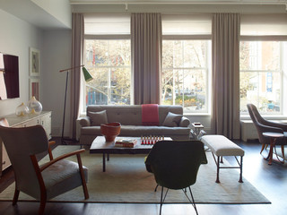 现代简约风格客厅单身公寓舒适冷色调装修图片