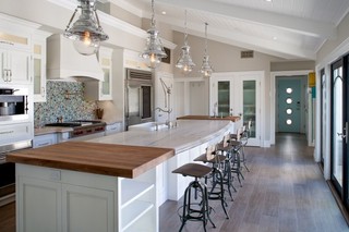 现代简约风格客厅一层别墅及客厅简洁开放式厨房吧台装修效果图