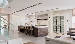 现代简约风格一层别墅唯美小户型开放式厨房装修效果图