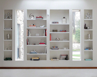 现代简约风格卧室三层半别墅开放式书房设计图纸