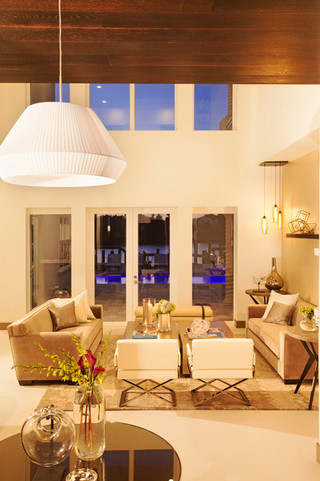 欧式风格客厅三层别墅及现代奢华客厅吸顶灯效果图