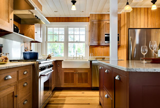 美式乡村风格客厅三层连体别墅温馨开放式厨房客厅设计图