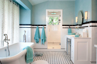 美式风格客厅一层别墅及实用客厅蓝色装修效果图