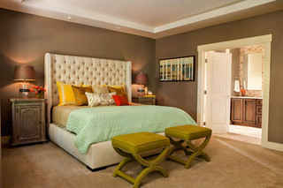 现代美式风格三层别墅及温馨装饰双层床效果图