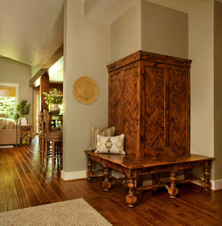 现代美式风格三层平顶别墅简单温馨转角沙发效果图