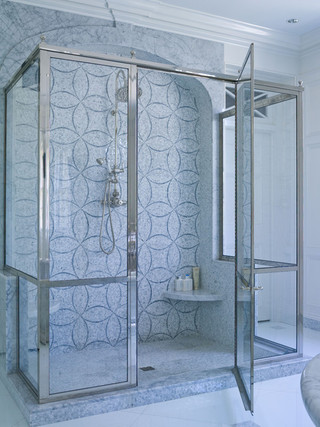 现代简约风格一层别墅艺术整体淋浴房安装图