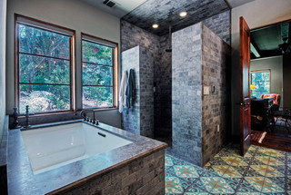 美式风格客厅一层别墅浪漫婚房布置卫生间淋浴房设计图