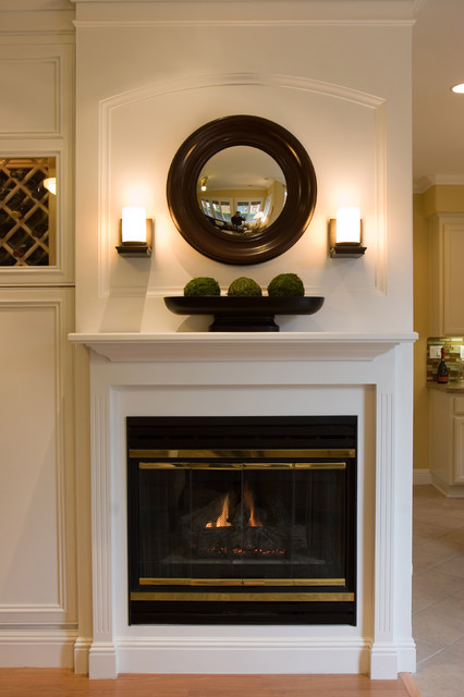 美式风格客厅一层别墅及大气砖砌真火壁炉设计图图片
