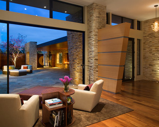 现代美式风格三层平顶别墅唯美2012客厅设计