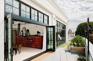 新古典风格客厅一层别墅及大气厨房带阳台装修