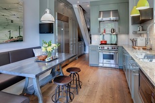 现代美式风格三层半别墅舒适半开放式厨房改造