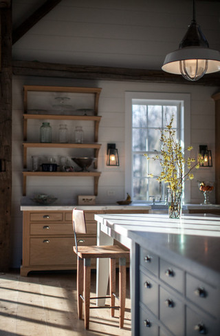 现代欧式风格200平米别墅舒适半开放式厨房装修图片