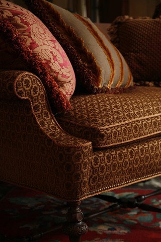 欧式风格三层连体别墅乐活客厅沙发摆放效果图