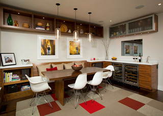 现代美式风格老年公寓客厅简洁收纳柜效果图