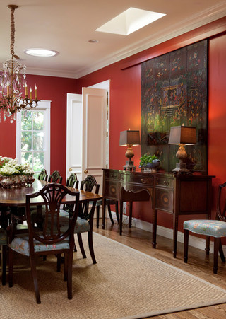 新古典风格2层别墅稳重客厅和餐厅的设计图纸