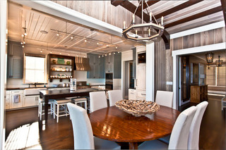 现代简约风格客厅3层别墅现代简洁厨房餐厅一体设计图