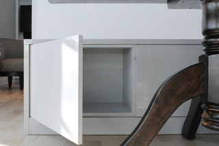 现代简约风格餐厅单身公寓设计图客厅简洁收纳柜效果图