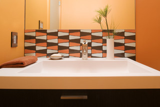 欧式风格一层别墅现代简洁卫生间台盆效果图
