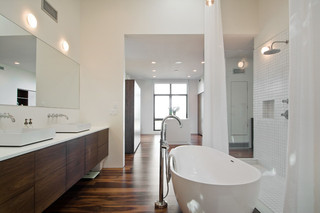 现代简约风格厨房小型公寓时尚家具按摩浴缸效果图