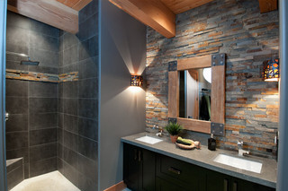 现代loft风格复式公寓奢华家具实木浴室柜图片