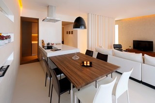 现代简约风格小户型公寓艺术家具折叠餐桌图片