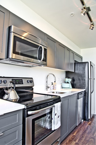 现代简约风格厨房复式公寓简洁卧室不锈钢橱柜设计图纸