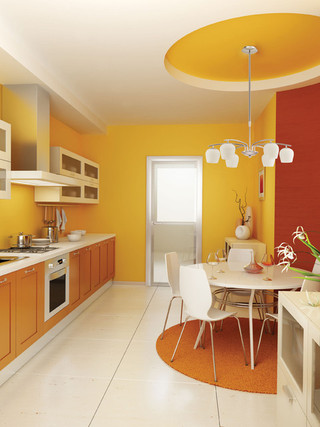 浪漫婚房布置米黄色3平方厨房餐桌桌布图片