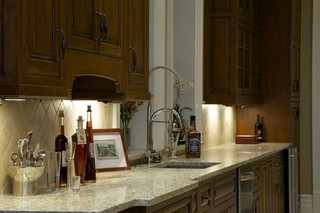 新古典风格单身公寓设计图艺术家具开放式厨房吧台装修效果图