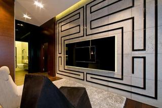 现代简约风格复式豪华电视背景墙设计图纸