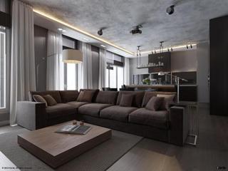 现代简约风格公寓时尚灰色沙发图片