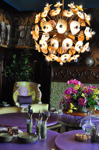 紫色新古典风格餐厅设计  浪漫的紫