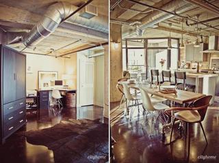 loft风格公寓艺术暖色调餐厅设计图
