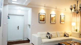 现代简约风格两室一厅温馨沙发背景墙装修效果图