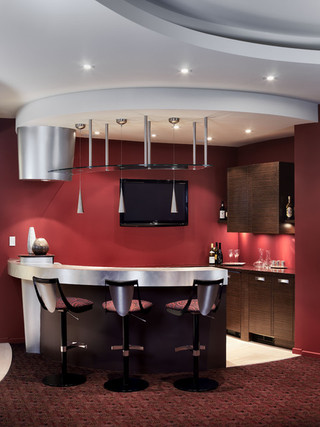 时尚室内开放式厨房餐厅吸顶灯效果图