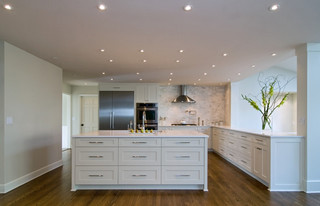 现代简约风格时尚简约客厅白色室内开放式厨房客厅改造