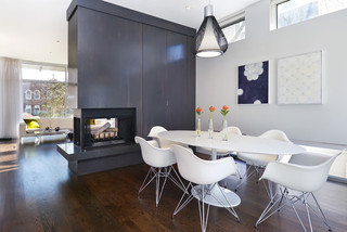 现代简约风格卧室单身公寓厨房简洁折叠餐桌效果图