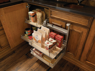 简单实用原木色4平方厨房整体橱柜安装图