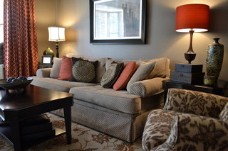 美式风格三层半别墅低调奢华布艺沙发图片
