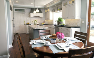 简欧风格厨房白领公寓简洁家用餐桌图片
