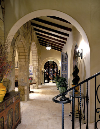 度假别墅中式古典家具家装走廊装修图片