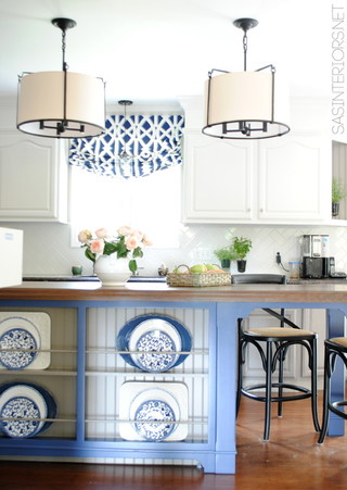 地中海风格三层小别墅艺术蓝色厨房装修效果图