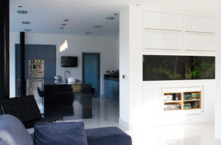 地中海风格卧室一层半别墅大气开放式厨房吧台装修效果图