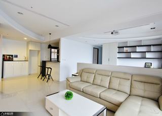 简约风格公寓舒适黑白沙发背景墙装修图片