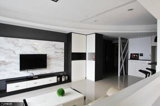 简约风格公寓舒适黑白电视背景墙设计图