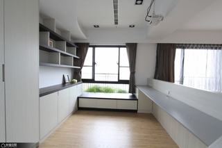 简约风格公寓舒适黑白书房设计图