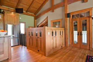 中式风格别墅复式大厅稳重客厅鞋柜装饰图片