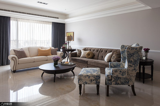 美式风格古典豪华型沙发背景墙设计