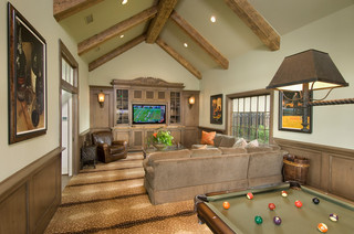 美式风格卧室一层半别墅豪华厨房实木复合地板效果图